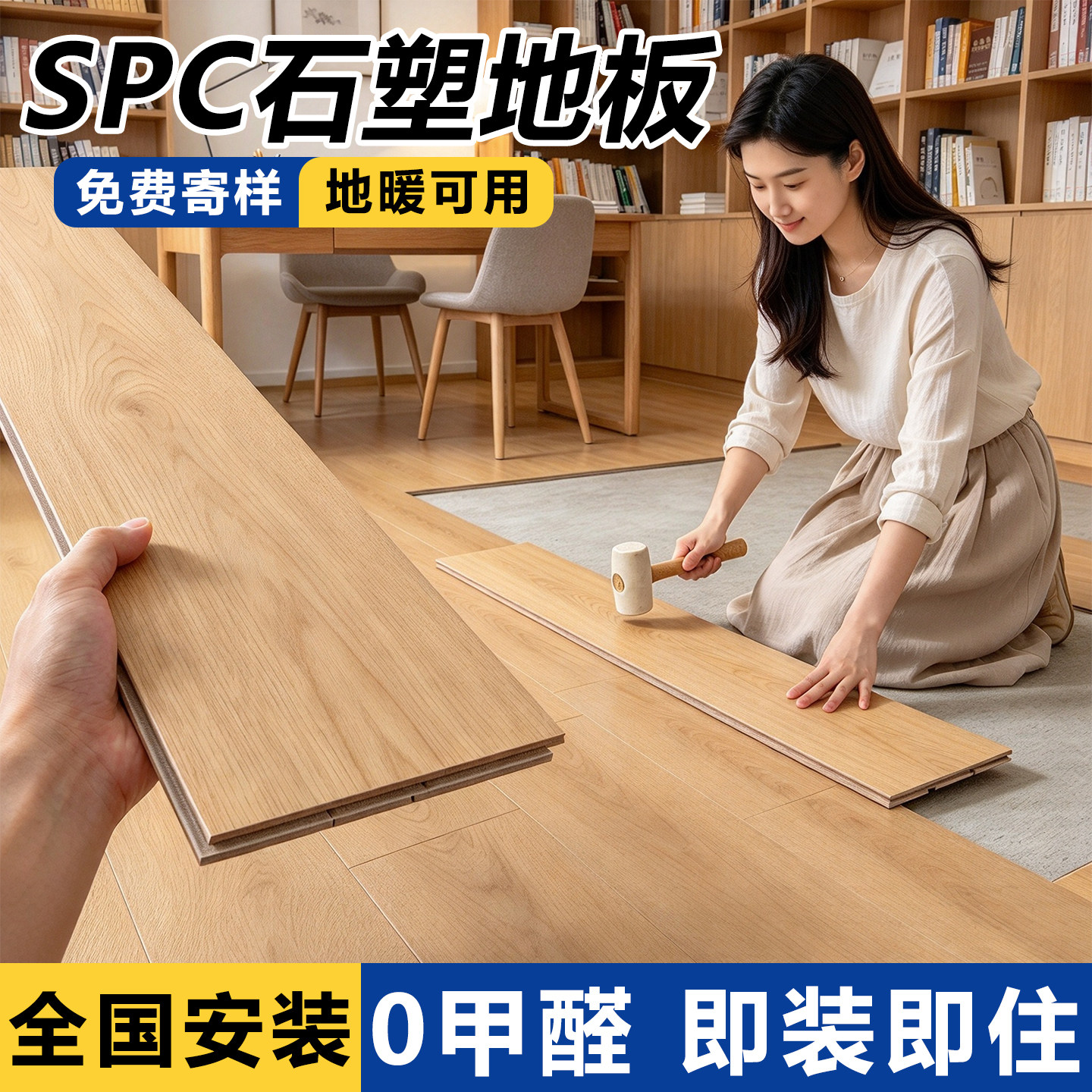 spc石塑地板石晶地板锁扣式新型木地板防水防潮家用自铺翻新改造