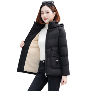 棉服女款冬装2023新款韩版中年妈妈棉袄宽松加绒加厚保暖棉衣外套