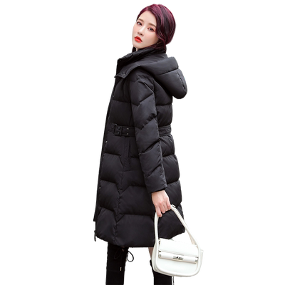 女士爆款黑色收腰羽绒服时尚洋气