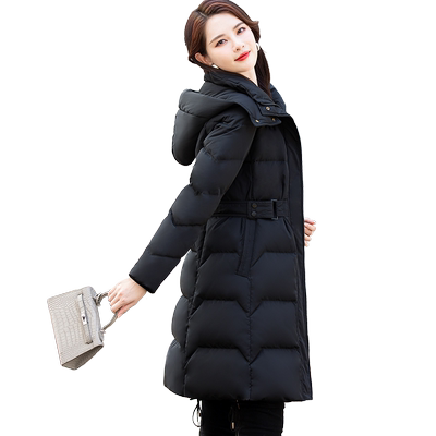 白鸭绒中长款外套时尚洋气