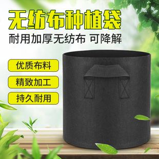 无纺布种植袋5个装特大楼顶种菜加厚黑色育苗盆营养袋园艺植树袋