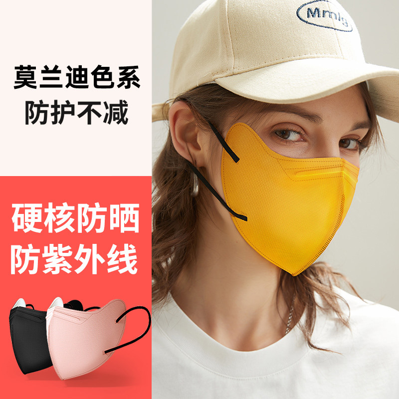 防晒口罩防紫外线夏季3d立体女高颜值一次性护眼角遮全脸冰丝面罩