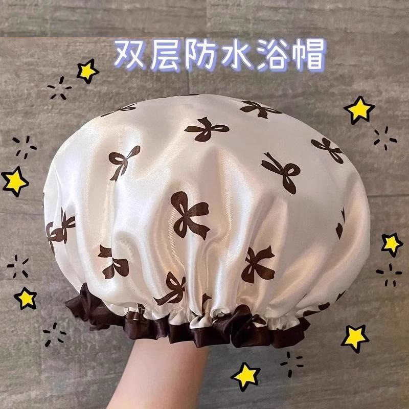 浴帽女家用双层加厚防水洗澡淋浴沐浴帽发帽头套帽厨房防油烟帽子,家庭/个人清洁工具,浴帽,淘宝优惠券,粉丝福利购,淘宝优惠卷