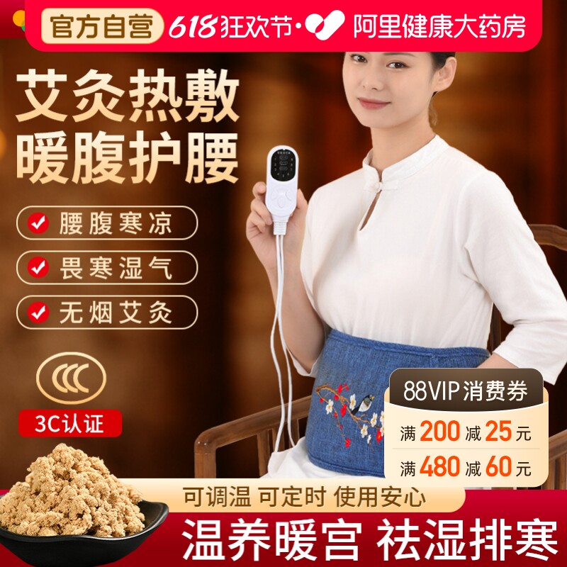 电热暖腰带艾绒热敷包宫寒暖宫腹带大姨妈神器艾草腰部热敷理疗袋