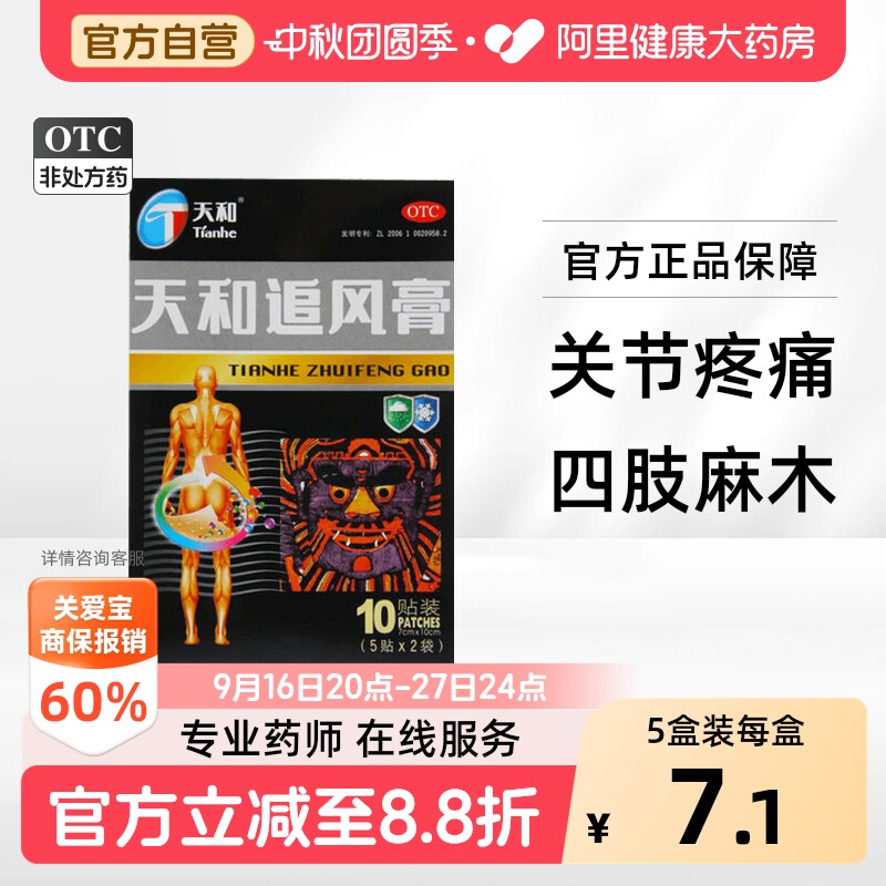 [自营][天和]天和追风膏5贴*2袋/盒图片