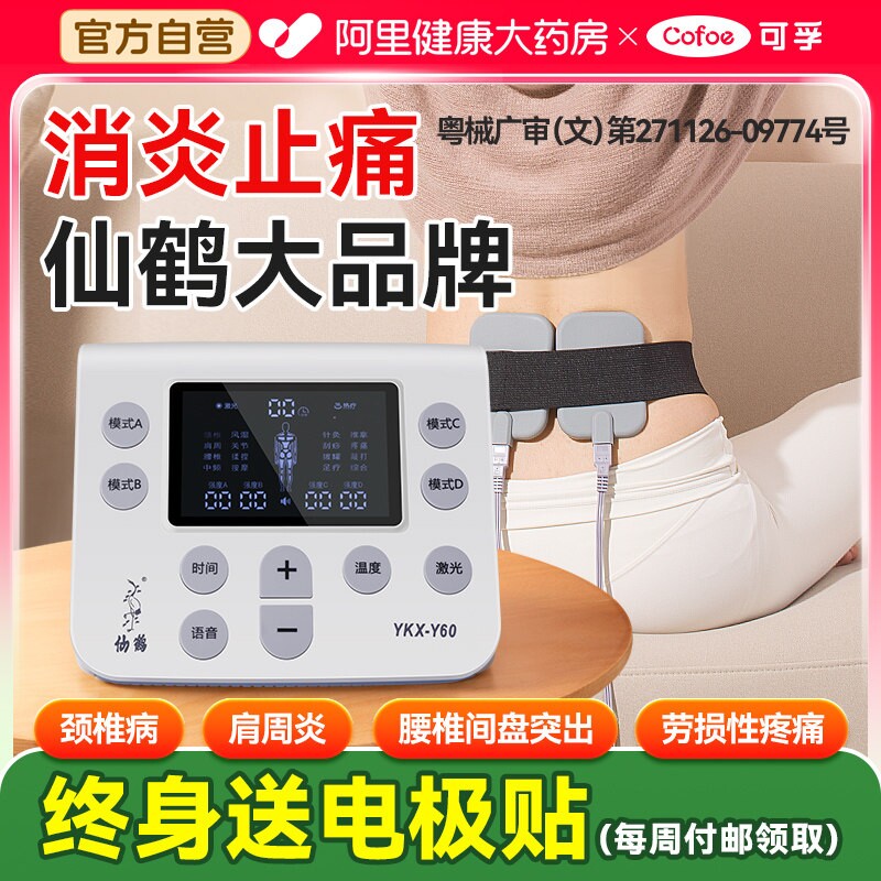 仙鹤电脑中频治疗仪电疗医用脉冲机家用按摩经络针灸理疗仪电疗仪