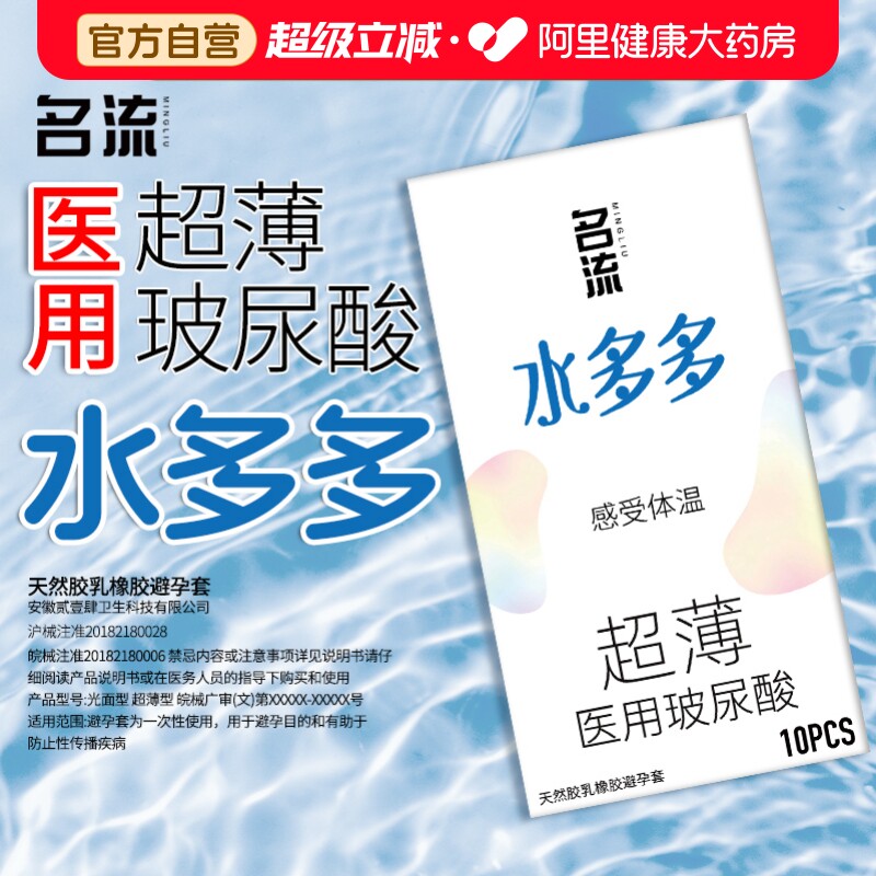 【医用级玻尿酸】名流超薄避孕套水多多玻尿酸安全套tt图片
