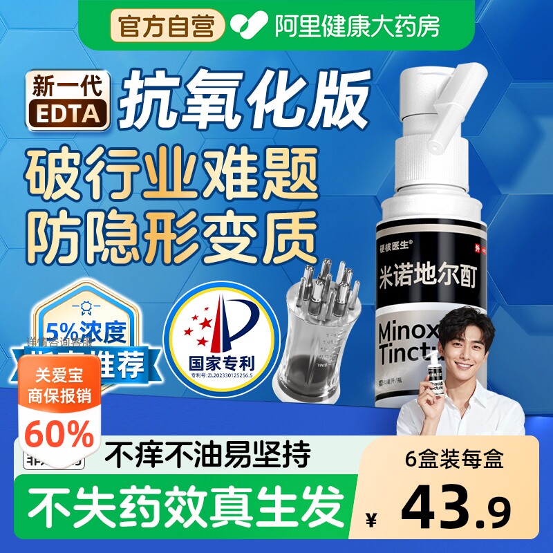 【自营】[硬核医生]米诺地尔酊5%*56ml*1瓶/盒男性抗氧化版图片