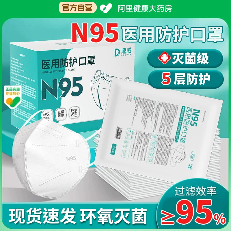 n95级医用防护口罩医疗灭菌级防工业粉尘囗罩鱼嘴k官方旗舰店正品