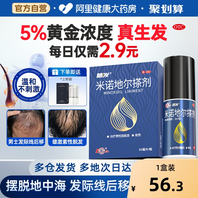 【自营】【鲁南】米诺地尔搽剂60ml*1瓶/盒斑秃防脱发生发雄激素性脱发慧发脱发