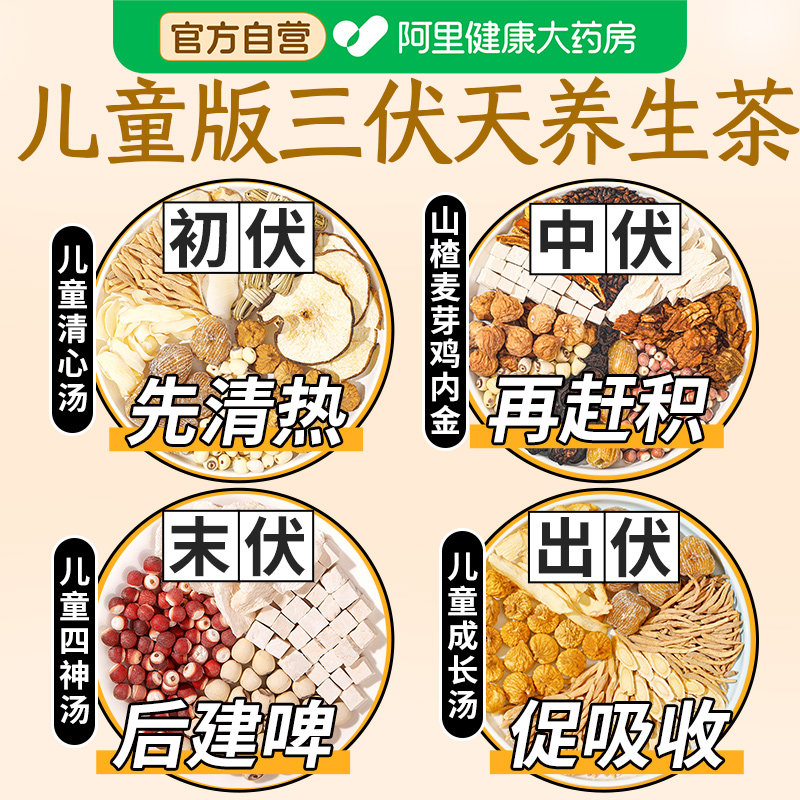 儿童三伏天适合喝的养生茶健养脾胃汤四神汤灯芯草心煲汤祛湿茶包