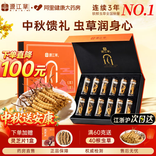 中秋送礼冬虫夏草官方旗舰店10克正品虫草60根礼盒阿里健康热销