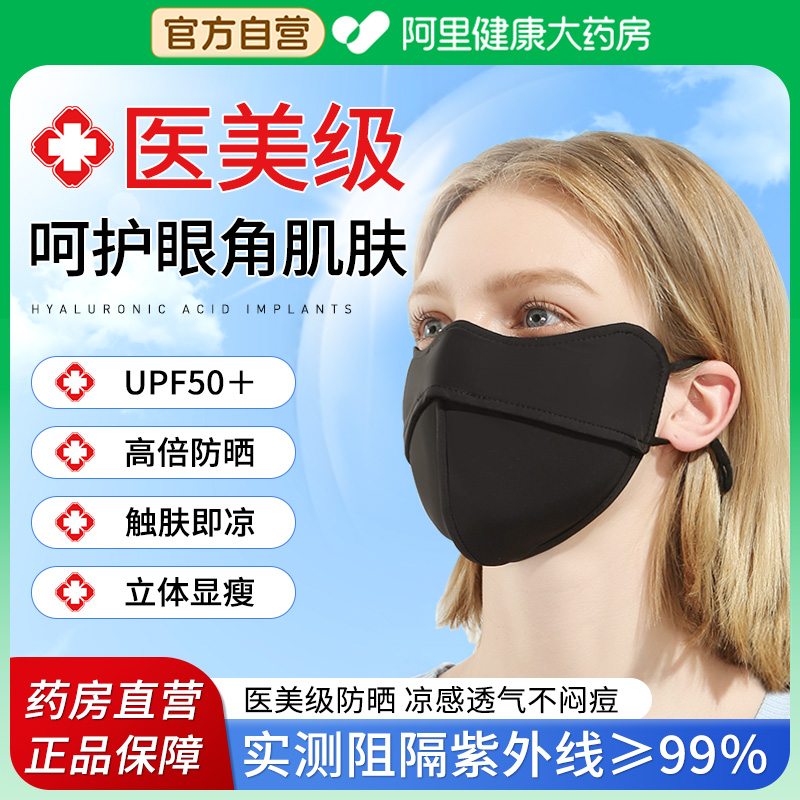 立体防晒口罩女防紫外线护眼角2025新款高颜值冰丝全脸面罩夏