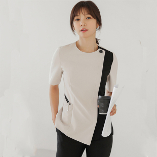 美容院养生皮肤管理会所纹绣美甲美睫技师工作服春夏套装 新款 韩版