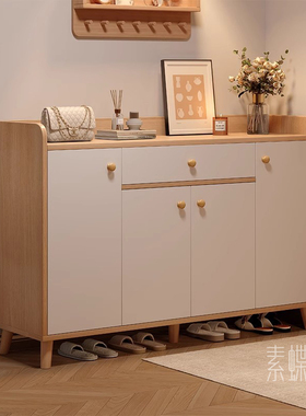 实木鞋柜家用门口入户玄关收纳柜一体靠墙楼道电梯口多层鞋架ZT66
