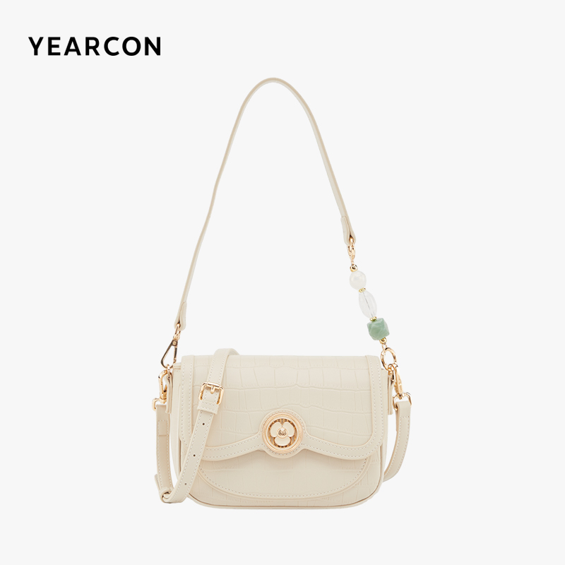 意尔康女包2025新款时尚质感鳄鱼纹斜挎包女士百搭通勤单肩小包