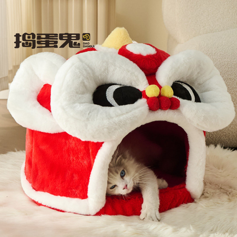 【醒狮造型】封闭式冬季保暖猫窝
