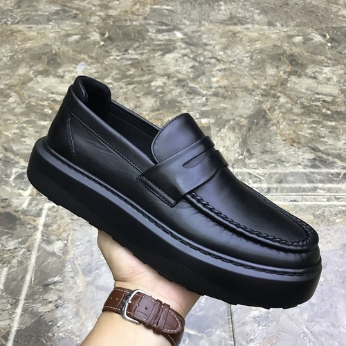 欧洲站潮牌百搭一脚蹬休闲皮鞋