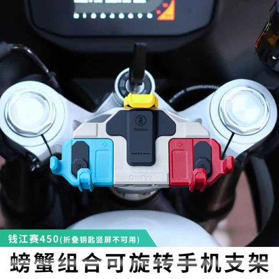 赛450/AMT/贝纳利402手机支架摩托车五匹减震中置可旋转防震防抖