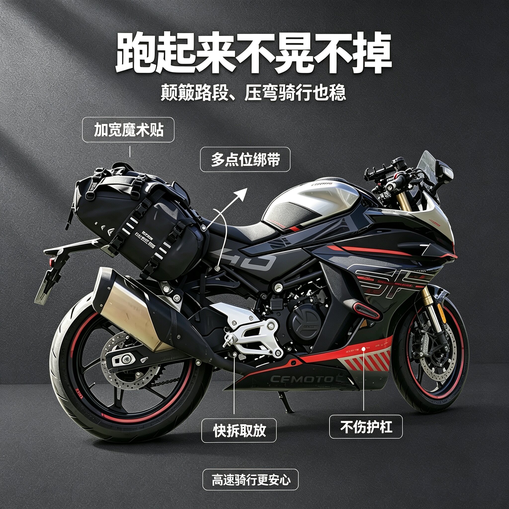 防水摩托车驼包行李包复古车踏板车边包后座摩旅快拆躲排气管边包