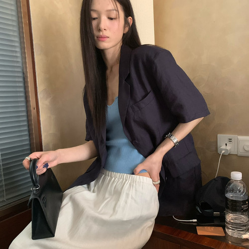 TABLE-短袖西装外套夏季薄款透气宽松休闲防晒西服上衣西装99676