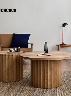 HITCHCOCK Doric/圆茶几北欧日式实木墩子侘寂简约客厅咖啡圆形