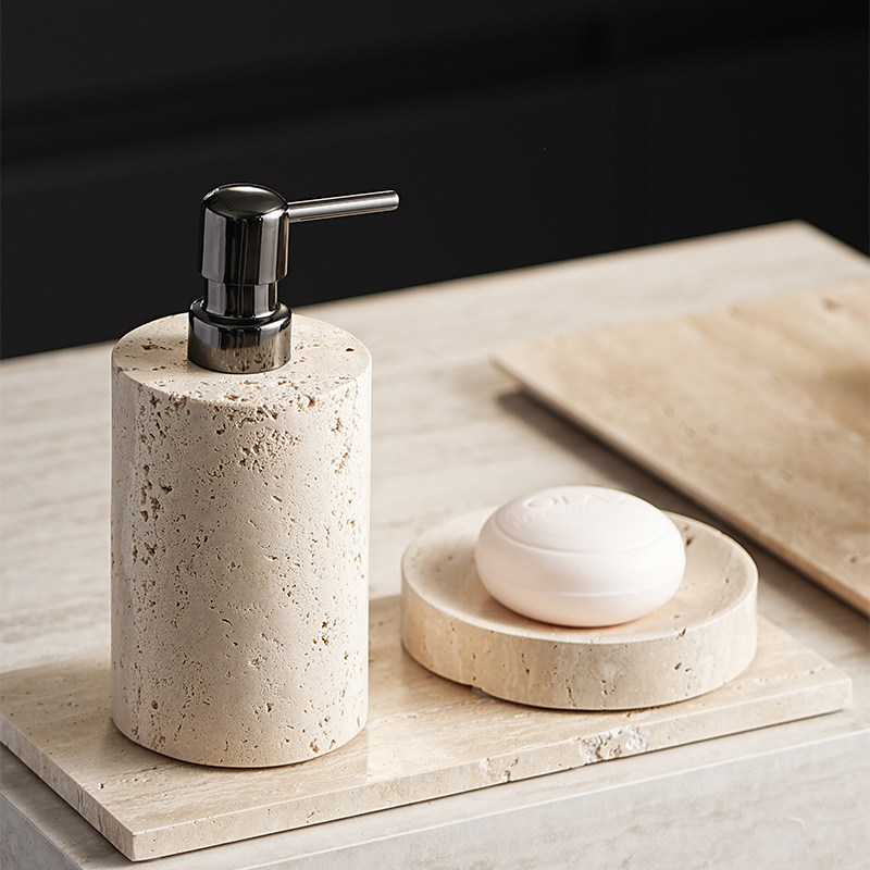 黄洞石洗手液乳液器侘寂风酒店民宿卫生间洗发水沐浴露分装按压瓶
