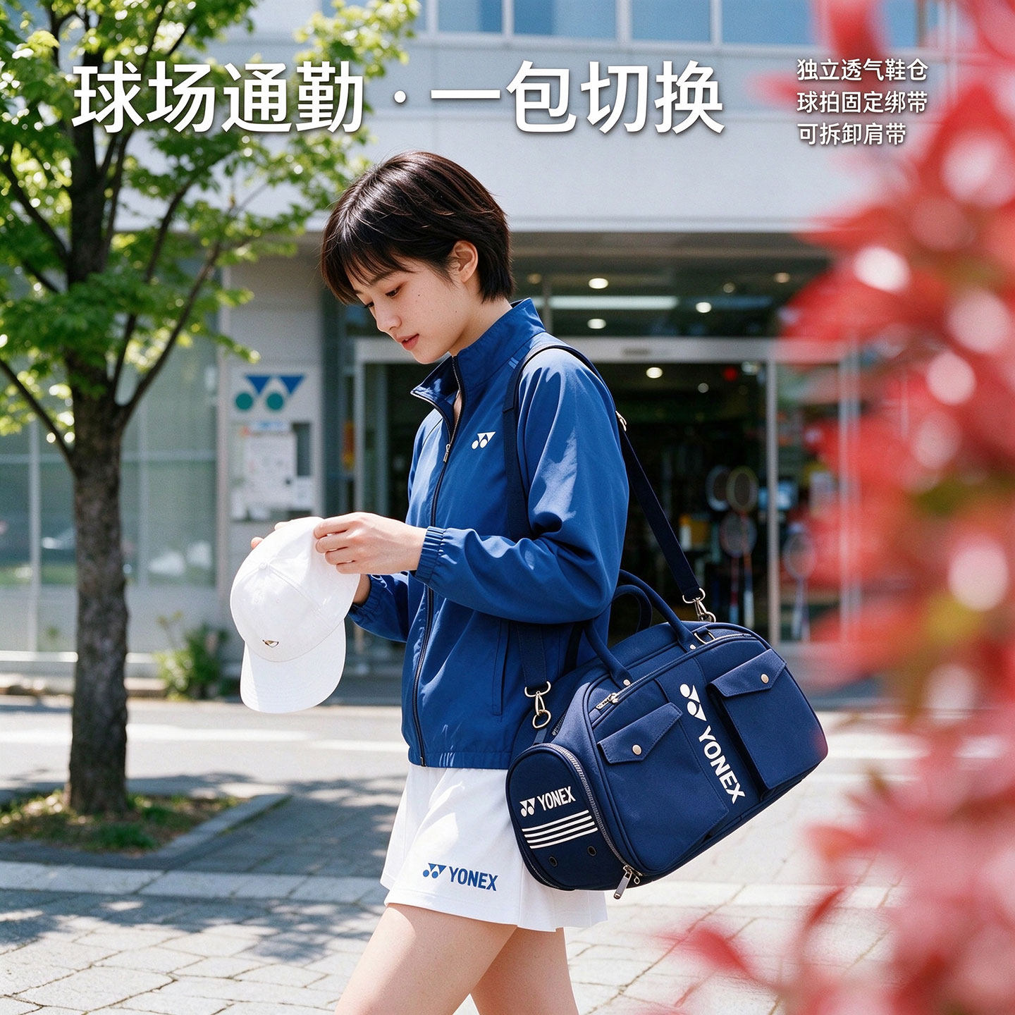 YONEX尤尼克斯羽毛球包正品网球包大容量波士顿手提单肩包BB5855