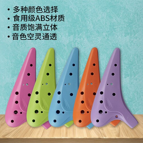 风雅12孔中音C调塑胶陶笛学生