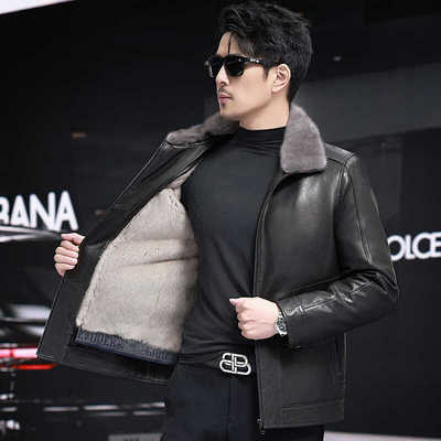 海宁水貂灰貂皮草外套2025新款