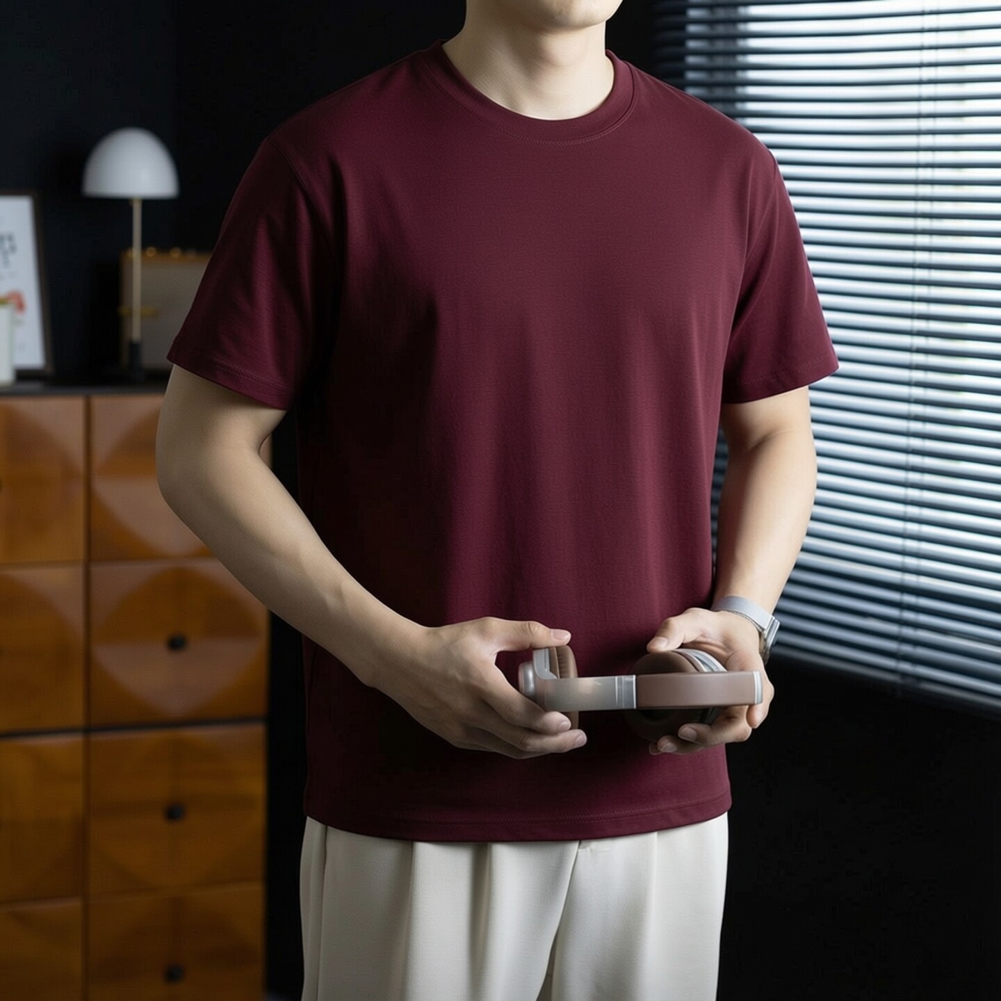 男士液氨丝光棉短袖夏季新款加肥加大码肥佬休闲胖子长绒棉T恤衫