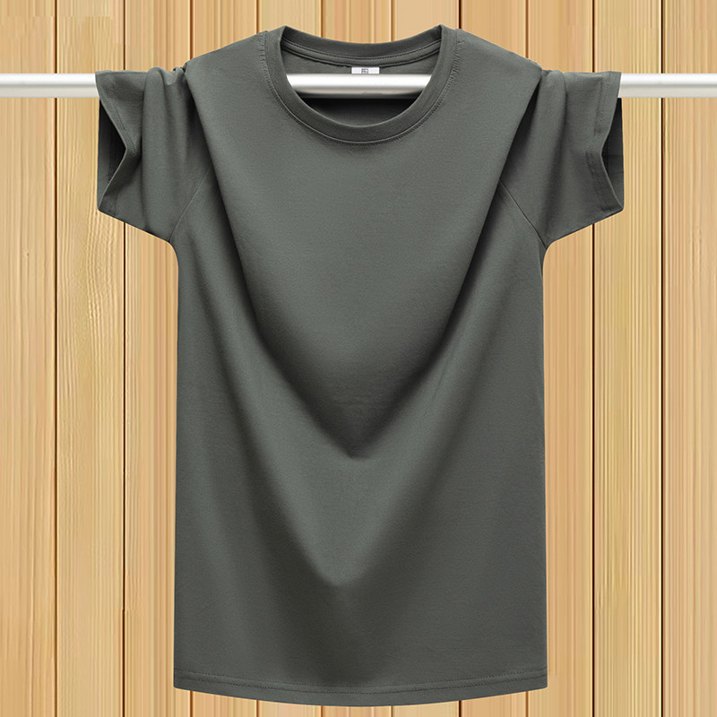 夏季短袖t恤男100%纯棉打底衫圆领休闲宽松体恤胖子加大码肥上衣,男装,T恤,淘宝优惠券,粉丝福利购,淘宝优惠卷