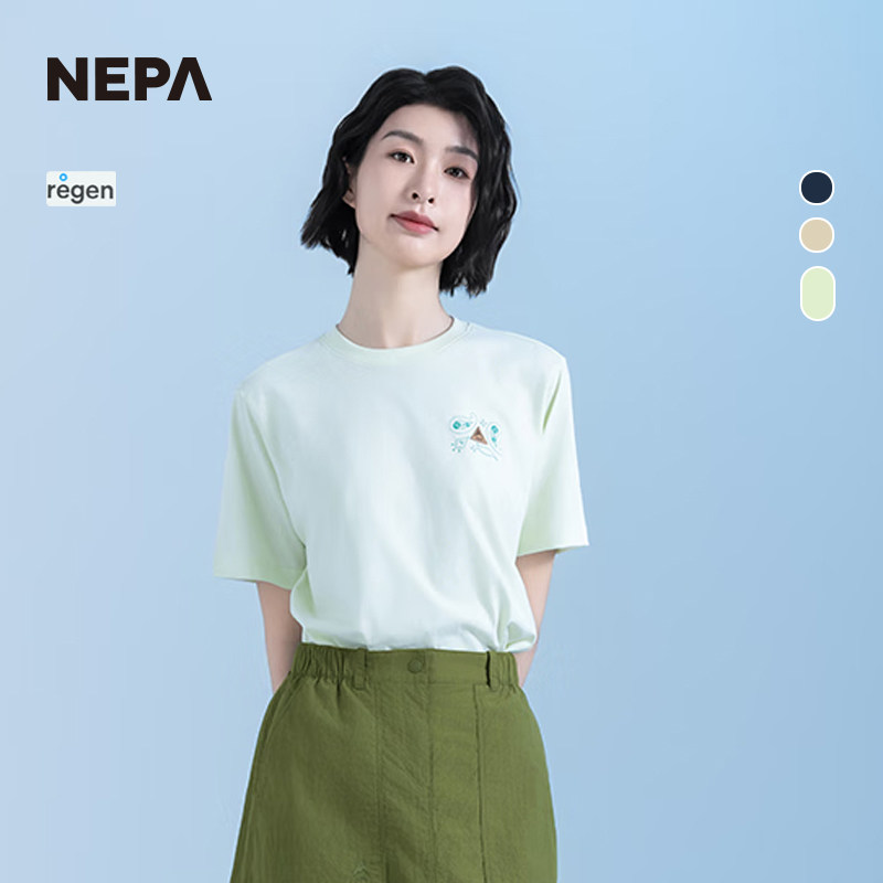 NEPA25夏季女士印花圆领短袖T恤图片