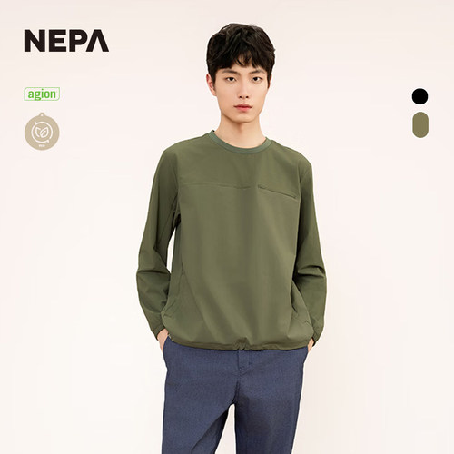 NEPA25年春夏男士长袖圆领T恤