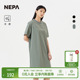 NEPA耐葩24年春夏户外女休闲衣圆领冷感中长款 连衣裙7K42862