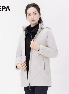 NEPA耐葩24秋冬户外中长款轻量可脱卸帽保暖羽绒服女7K82051