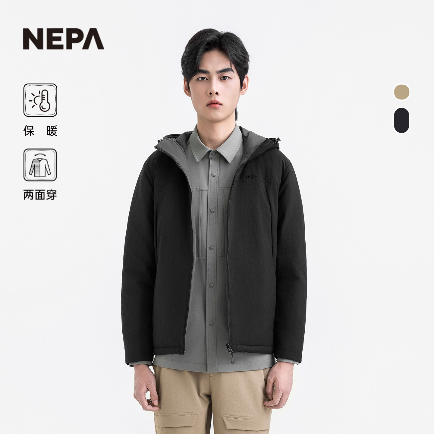 NEPA男士可双面穿着羽绒服图片
