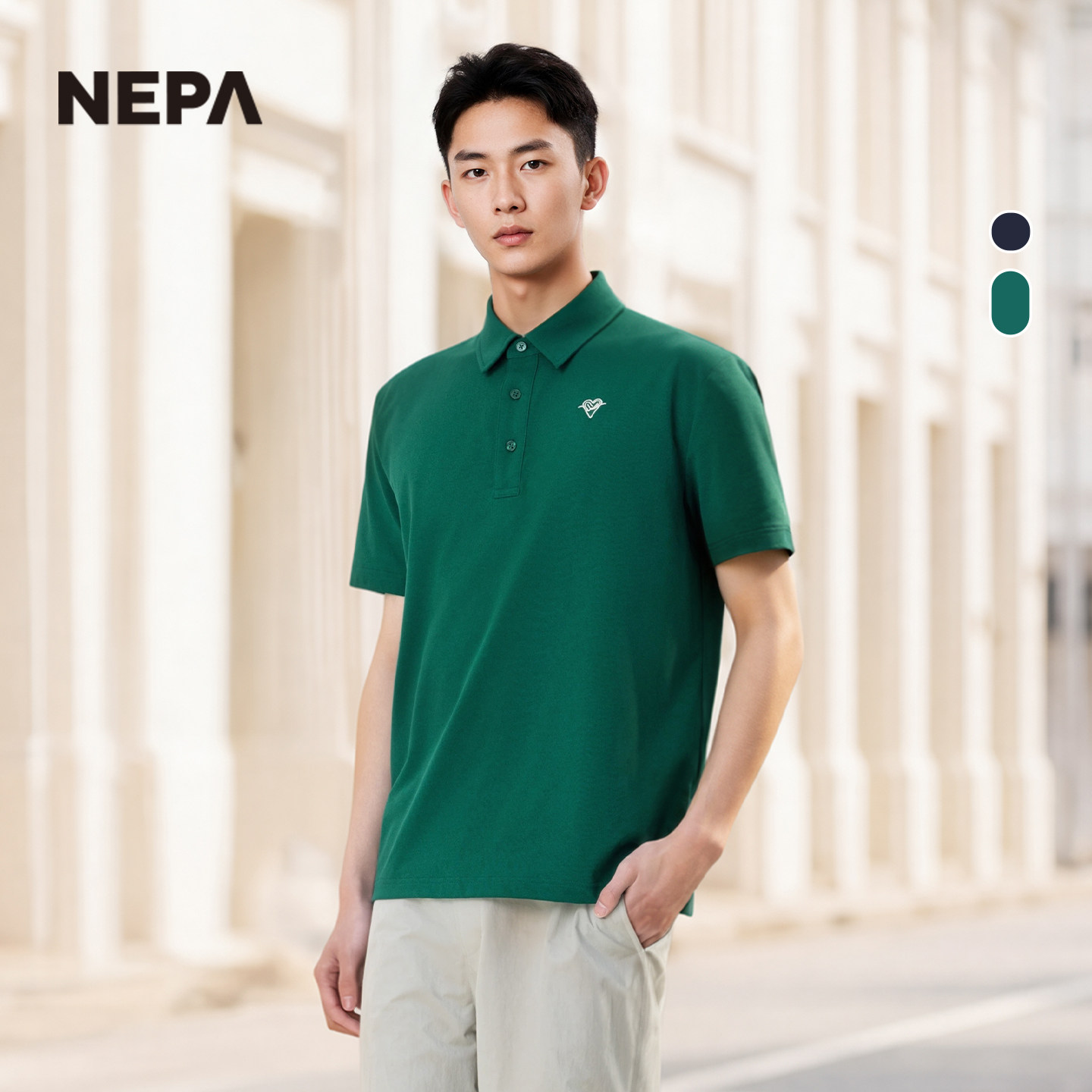NEPA耐葩男士翻领短袖T恤图片