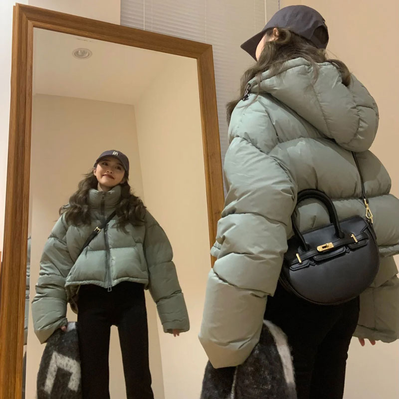 宽松小短款连帽时尚小款羽绒服