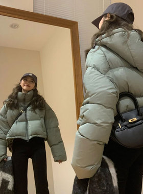 宽松小款羽绒服女短款东大门爆款90白鸭绒韩版小个子面包服加厚潮