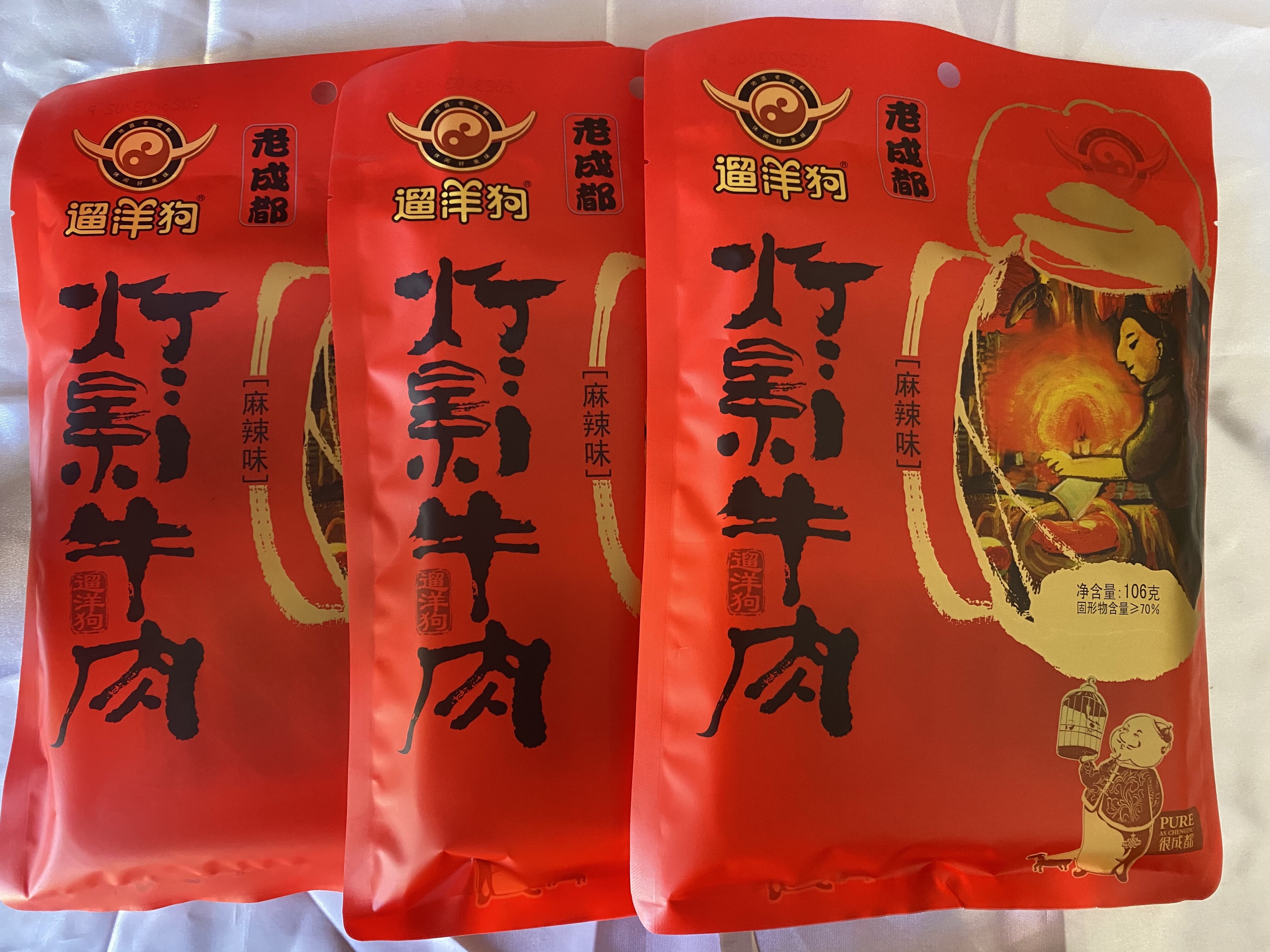 遛洋狗灯影牛肉丝106g*3袋牛肉类
