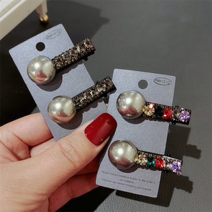 水钻发夹高端气质发夹女侧边刘海夹鸭嘴夹后脑勺边夹女侧边高级感