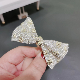 日韩轻奢气质发夹女后脑勺顶夹高级感顶夹发饰水钻蝴蝶结弹簧夹