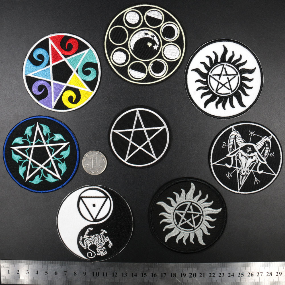 高端烧边圆形刺绣布贴衣服书包鞋帽背胶破洞DIY补丁五角星五芒星,居家布艺,布贴,淘宝优惠券,粉丝福利购,淘宝优惠卷