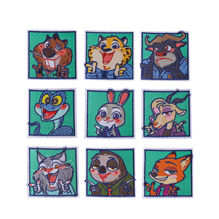 疯狂动物城警长周边动物刺绣布贴儿童衣服装 饰diy徽章背胶补丁贴