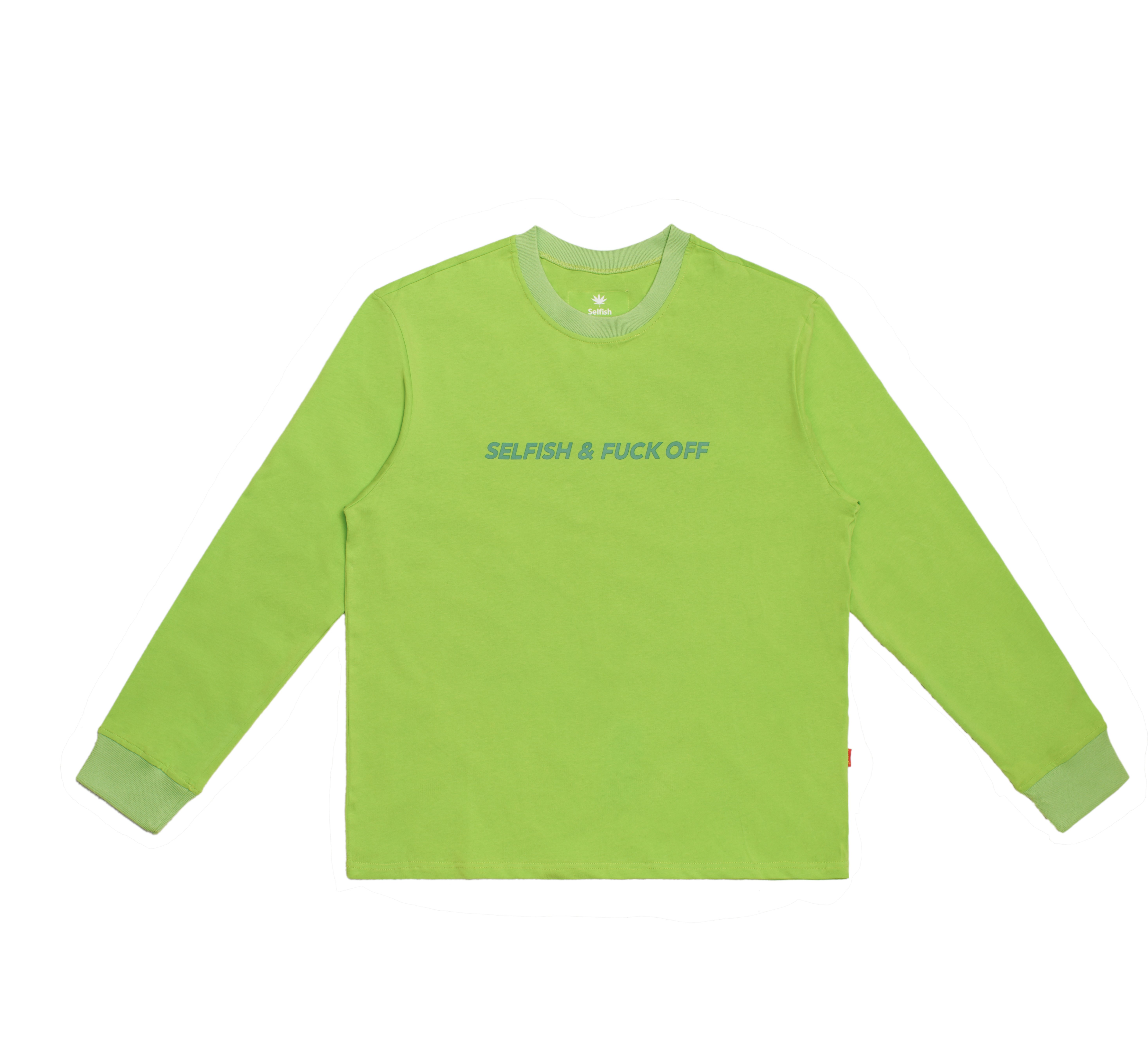 selfish自私 经典logo 脏话长袖t恤情侣款设计师潮牌圆领情侣打底