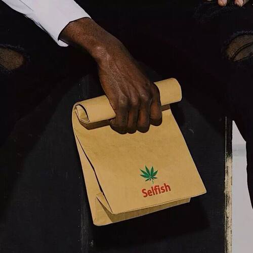 Selfish自私滑板潮牌乾坤袋手拿包牛皮纸包纸袋街拍范男