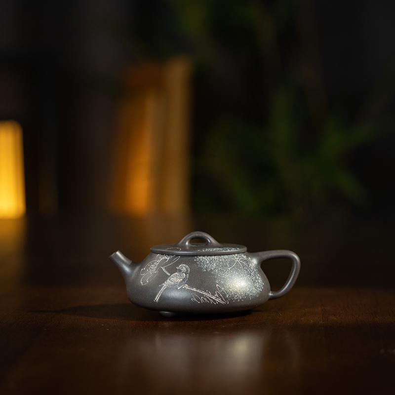 【浮生若梦】蛋瓢 文人段还原烧 查越刻 110cc 紫砂壶