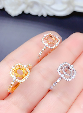 S925银韩版时尚设计活口椭圆4*5mm戒指 时尚百搭