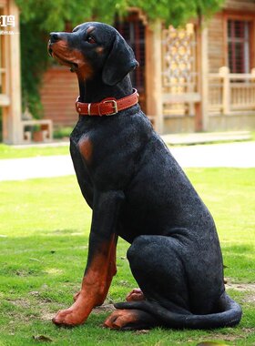 仿真罗威纳犬庭院园林雕塑摆件